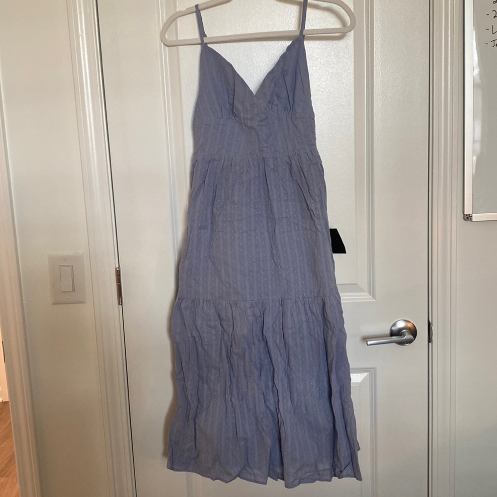 Denim Blue Tiered Midi Dress